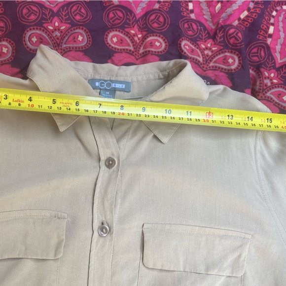 GoSilk 100% Silk LongSleeves Cuffs Button Down Collared Tan Office Dress Shirt - Picture 13 of 16